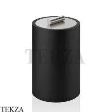 Decor Walther Stone Black DMD L Баночка большая для ватных дисков и палочек 0971465, черный матовый-stainless steel