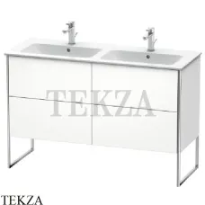 Duravit XSquare Тумба напольная под двойную раковину XS444901818, 4 выдвижных ящика, белый матовый