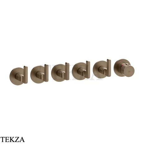 Gessi INCISO SHOWER Термостатический смеситель, 5 потоков, внешняя часть 58340-761, Coffee Bronze Br. PVD