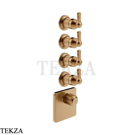 Gessi VENTI20 Термостат для душа, 4 потока, внешняя часть 65210-726, Warm Steel Br. PVD