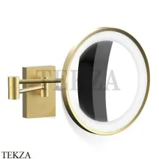 Decor Walther Round BS 40 LED 5x Косметическое зеркало, 5x увеличение, от сети 0124082, золото матовое