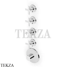 Zucchetti Gill Термостат для душа, 4 потока, внешняя часть ZGL5662, хром глянец