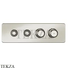 Gessi VENTI20 Термостатический смеситель на 2 потока с кнопками, внешняя часть 65222-149, Finox Brushed Nickel