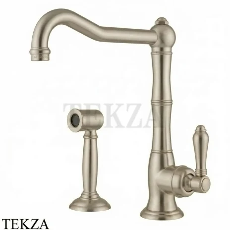 Nicolazzi Cucina Смеситель для кухни с изогнутым  изливом и отдельным душем 3450WSNS75C, Satin nickel