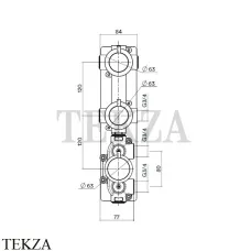 QuadroDesign Встраиваемая часть смесителя термостатического с 2-мя вентилями IN049