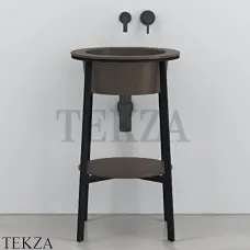 CIELO CATINO TONDO Консоль с керамической раковиной, Fango-черный