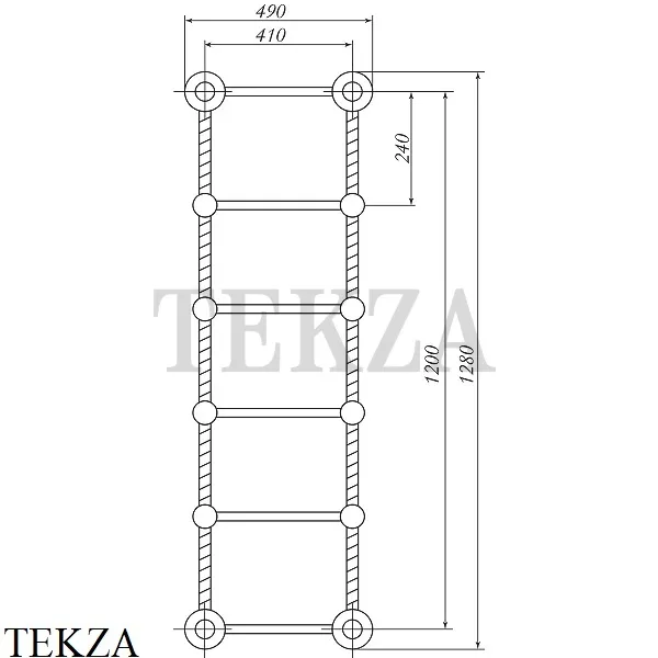 Migliore Edera Полотенцесушитель водяной Н120/128 см 20306, золото глянец