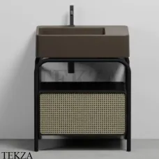 CIELO MARCEL Консоль напольная с ящиком Tinto nero, раковина Cacao