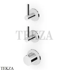 Zucchetti Isy22 Термостат для душа, 2 потока, внушняя часть ZIS3802, хром глянец