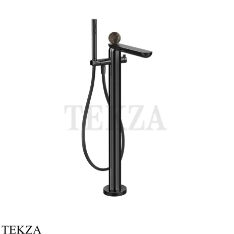 Gessi Perle Смеситель для ванны напольный, внешняя часть 74129-706, black хром глянец