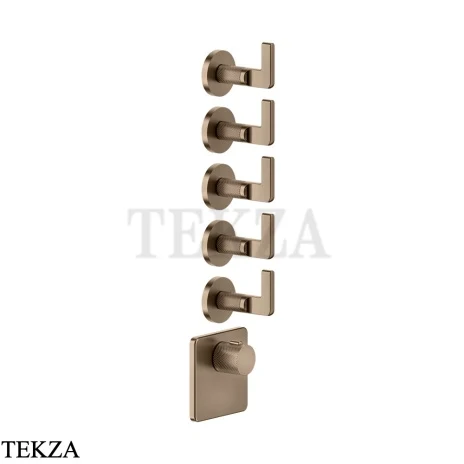 Gessi INCISO WELLNESS Термостат 5 выходов, внешняя часть 58220-761, Coffee Bronze Br. PVD