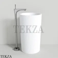 NT Bathroom NT703 Раковина напольная слив в стену, из литого камня Solid Surface, белый матовый