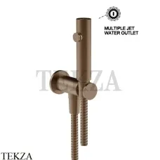 Gessi Total look Гигиенический душ с выводом воды и держателем 45123-708, Copper Brushed PVD