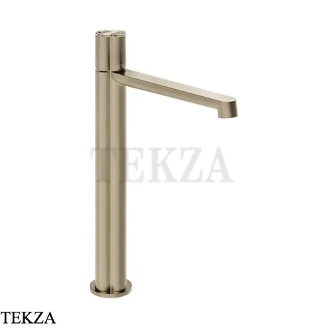 Gessi Ludovica Смеситель для раковины высокий crystals, с донным клапаном 76353-149, нерж. сталь Brush / никель Brushed