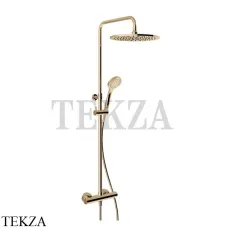 Gessi MINIMALISTIC Душевая колонна, термостат, гарнитур, верхний душ D30 см 35177-735, Warm Bronze PVD