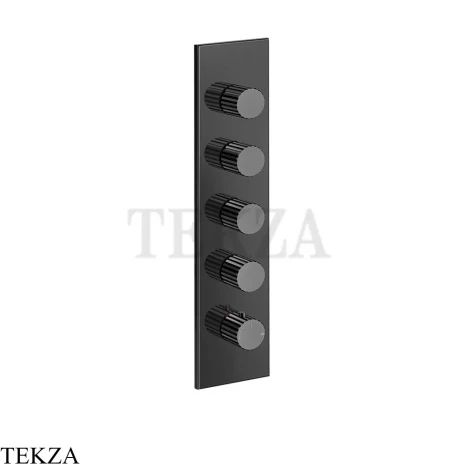 Gessi Incastri Термостат для душа 4 потока, внешняя часть 75318-706, black хром глянец