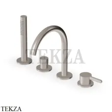 Zucchetti Isy22 Смеситель на борт ванны с душевым гарнитуром ZIS532.C3, brushed nickel