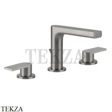Gessi Emporio Via manzoni Смеситель для раковины на три отверстия, с донным клапаном 38612-149, Finox Brushed Nickel