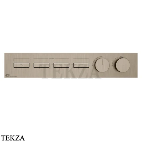 Gessi HI-FI Термостатический смеситель на 4 потока, внешняя часть 63016-149, нерж. сталь Brush / никель Brushed