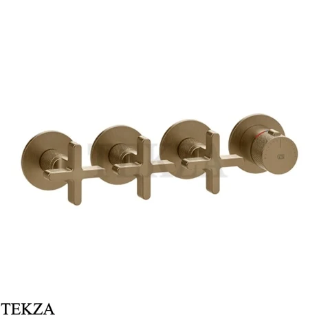 Gessi INCISO SHOWER Термостатический смеситель, 3 потока, внешняя часть 58436-791, Deep Bronze Br. PVD