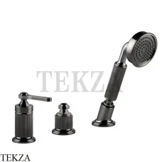 Gessi VENTI20 Смеситель на борт ванны без излива, с гарнитуром 65043-706, Black Metal