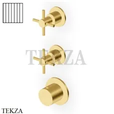 Zucchetti Helm Vertical Термостат для душа на 2 потока, внешняя часть ZHM802.XP41G2, brushed gold PVD