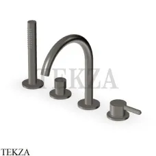 Zucchetti Isy22 Смеситель на борт ванны с душевым гарнитуром ZIS532.C51, brushed metal black