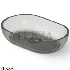 Dea Design Washbasins Раковина настольная овальная Glasstech DD9034 580 R4, Smoky Black R4