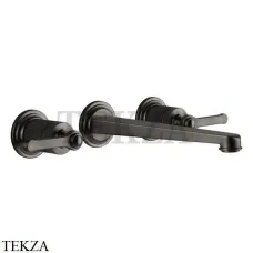 Gessi VENTI20 Смеситель для раковины на 3 отв. длинный, внешняя часть 65090-707, Black Metal Brushed