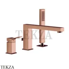 Gessi RETTANGOLO K Смеситель для ванны на 3 отверстия 53037-030, Copper глянец
