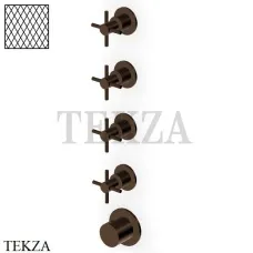 Zucchetti Helm Diagonal Термостат для душа на 4 потока, внешняя часть ZHM804.XP21G3, brushed chocolate PVD