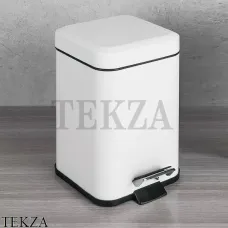 Colombo Black&White Ведро с крышкой и педалью, 3л B9210.BM, белый матовый