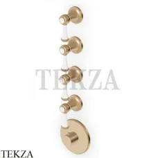 Zucchetti Agora Classic Термостат для душа, 4 выхода, внешняя часть ZAM662.P31, brushed british gold PVD