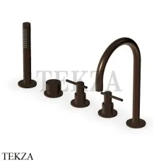 Zucchetti Helm Смеситель на борт ванны с гарнитуром ZHL511.XP21, brushed chocolate PVD