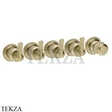 Gessi VENTI20 Термостат для душа, 4 потока, внешняя часть 65338-727, Brushed Brass