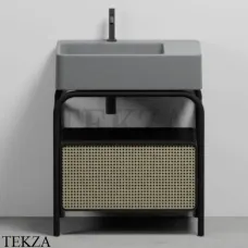 CIELO MARCEL Консоль напольная с ящиком Tinto nero, раковина Brina