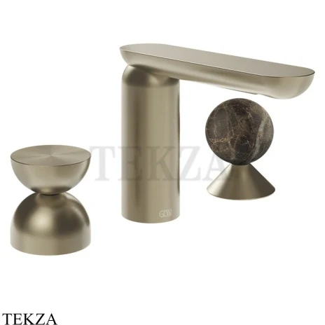 Gessi Perle Смеситель для раковины на 3 отв., без гарнитура 74918-149, нерж. сталь Brush / никель Brushed