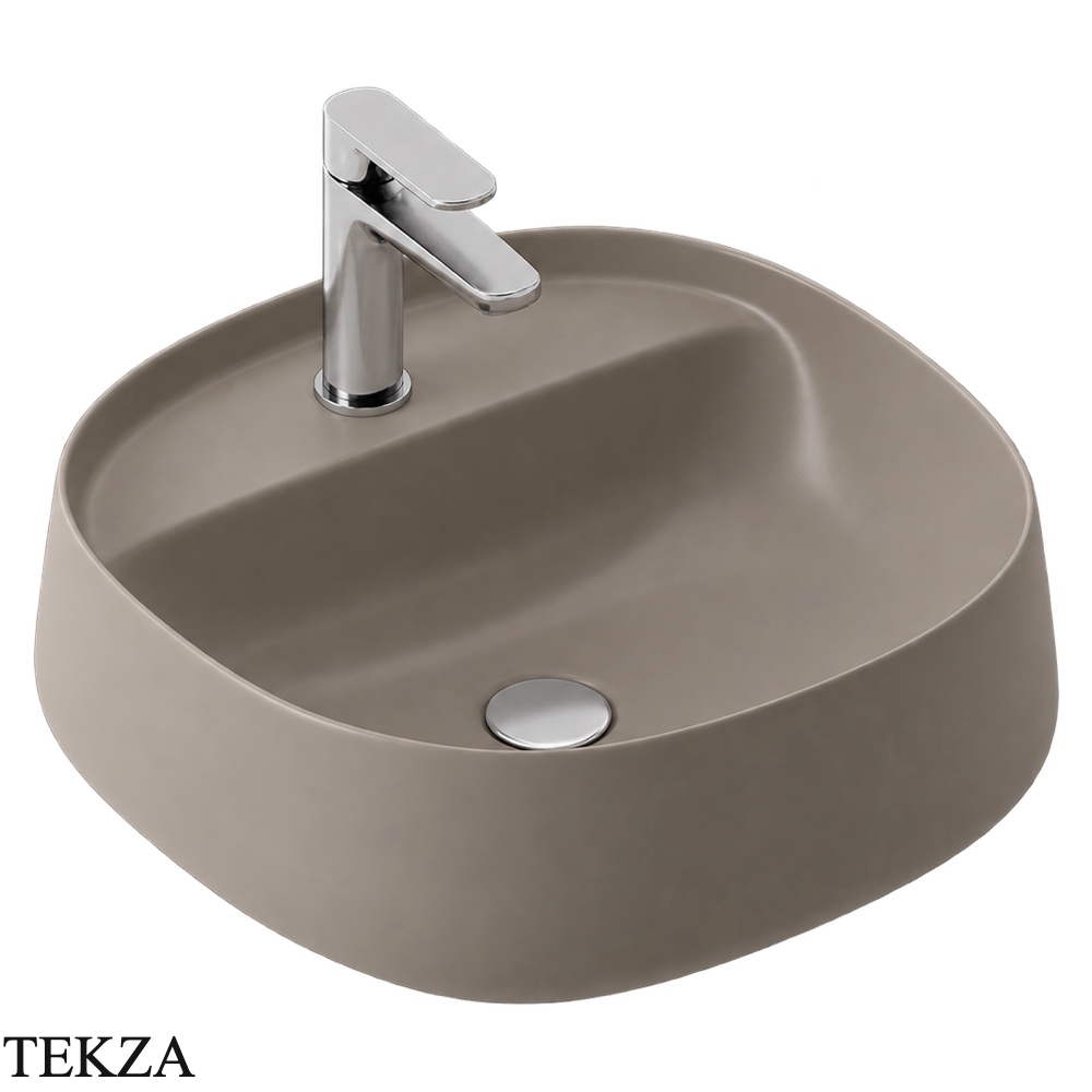 ArtCeram Whisky раковина накладная круглая The.Saniglaze с 1 отверстием WHL001 41 34, Brown Matera матовый