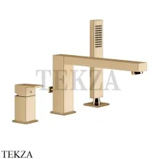 Gessi Rettangolo Смеситель на борт ванны с переключением на душ 20037-735, Warm Bronze