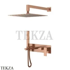 Boheme Qubic Смеситель для ванны, ручной душ, верхняя лейка, комплект 474-CB, Copper Brushed