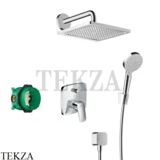 Hansgrohe Crometta E 240 1jet Душевой набор с верхней лейкой 27957000, хром глянец Hansgrohe Crometta E 240 1jet Душевой набор с верхней лейкой 27957000, хром глянец