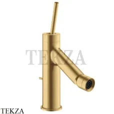 Axor Starck Смеситель для биде с тонкой рукояткой, с донным клапаном 10211250, Brushed Gold