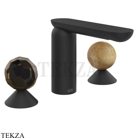 Gessi Perle Смеситель для раковины на 3 отв., без гарнитура 74235-299, черный матовый
