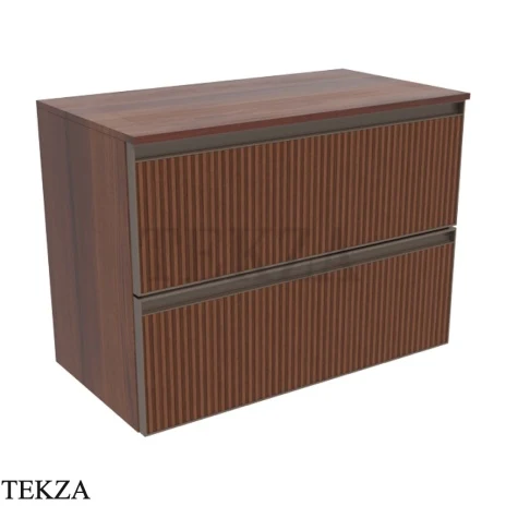 Flaminia Cubika тумба под раковину подвесная 70×37×50 см, 2 ящика, орех Noce Greca