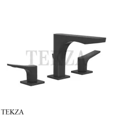 Gessi RILIEVO Смеситель для раковины 3 отверстия, с донным клапаном 59011-299, черный матовый