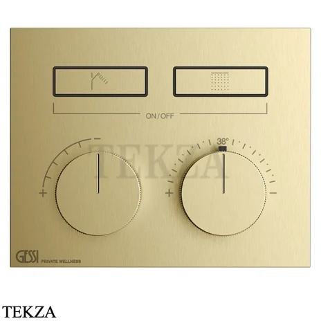 Gessi HI-FI Термостатический смеситель на 2 потока, внешняя часть 63004-727, шампань Brushed