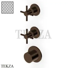 Zucchetti Helm Diagonal Термостат для душа на 2 потока, внешняя часть ZHM802.XP21G3, brushed chocolate PVD