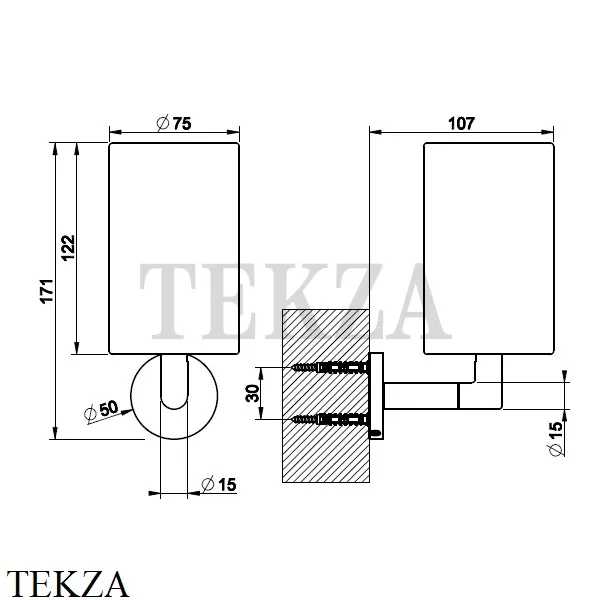 Gessi ANELLO Стакан настенный, композит черный 63708-030, Copper глянец