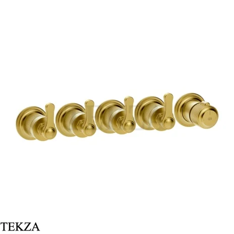 Gessi VENTI20 Термостат для душа, 4 потока, внешняя часть 65338-716, Gold Br. PVD