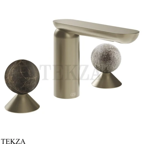 Gessi Perle Смеситель для раковины на 3 отв., без гарнитура 74165-149, нерж. сталь Brush / никель Brushed